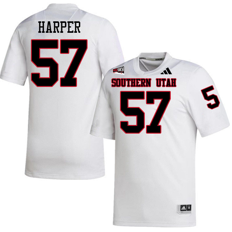 Southern Utah Thunderbirds #57 Henry Harper College Football Jerseys,Uniforms Stitched-White
